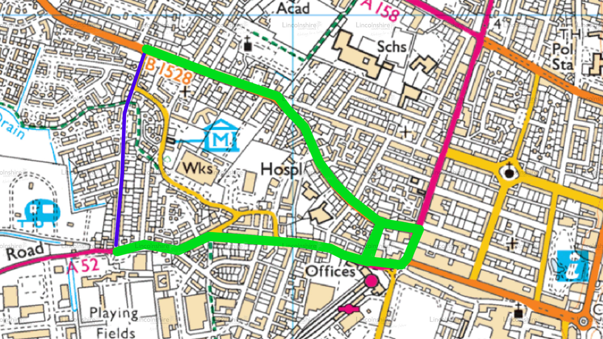 Queens Road Skegness working and diversion route