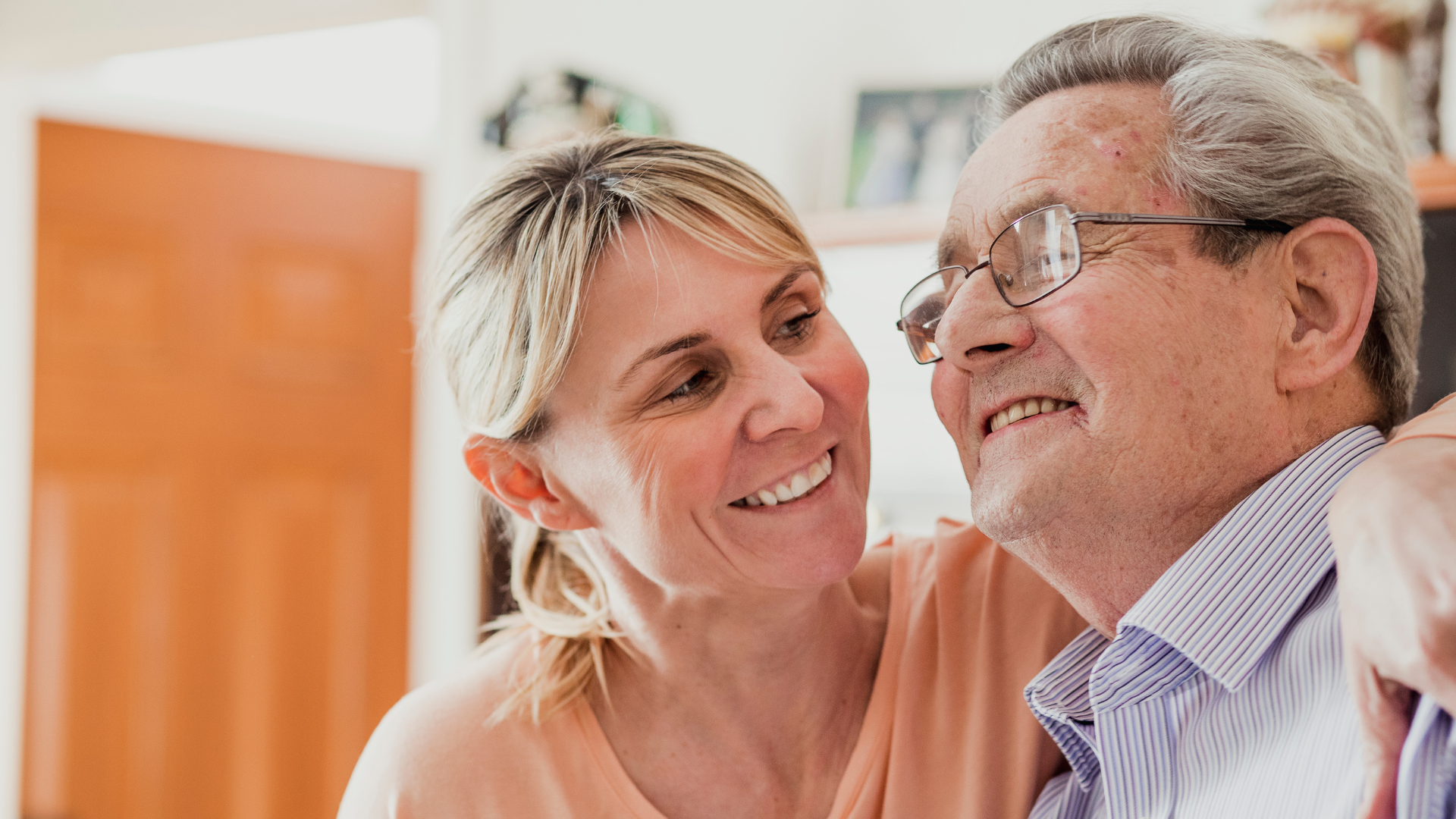 A lady looks after someone as a carer