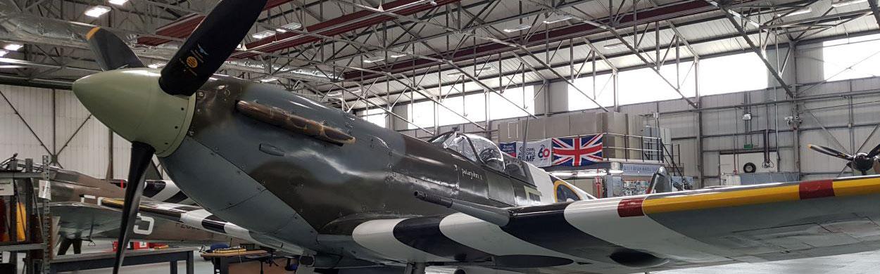 Image of plane in the Battle of Britain Memorial Flight Visitor Centre