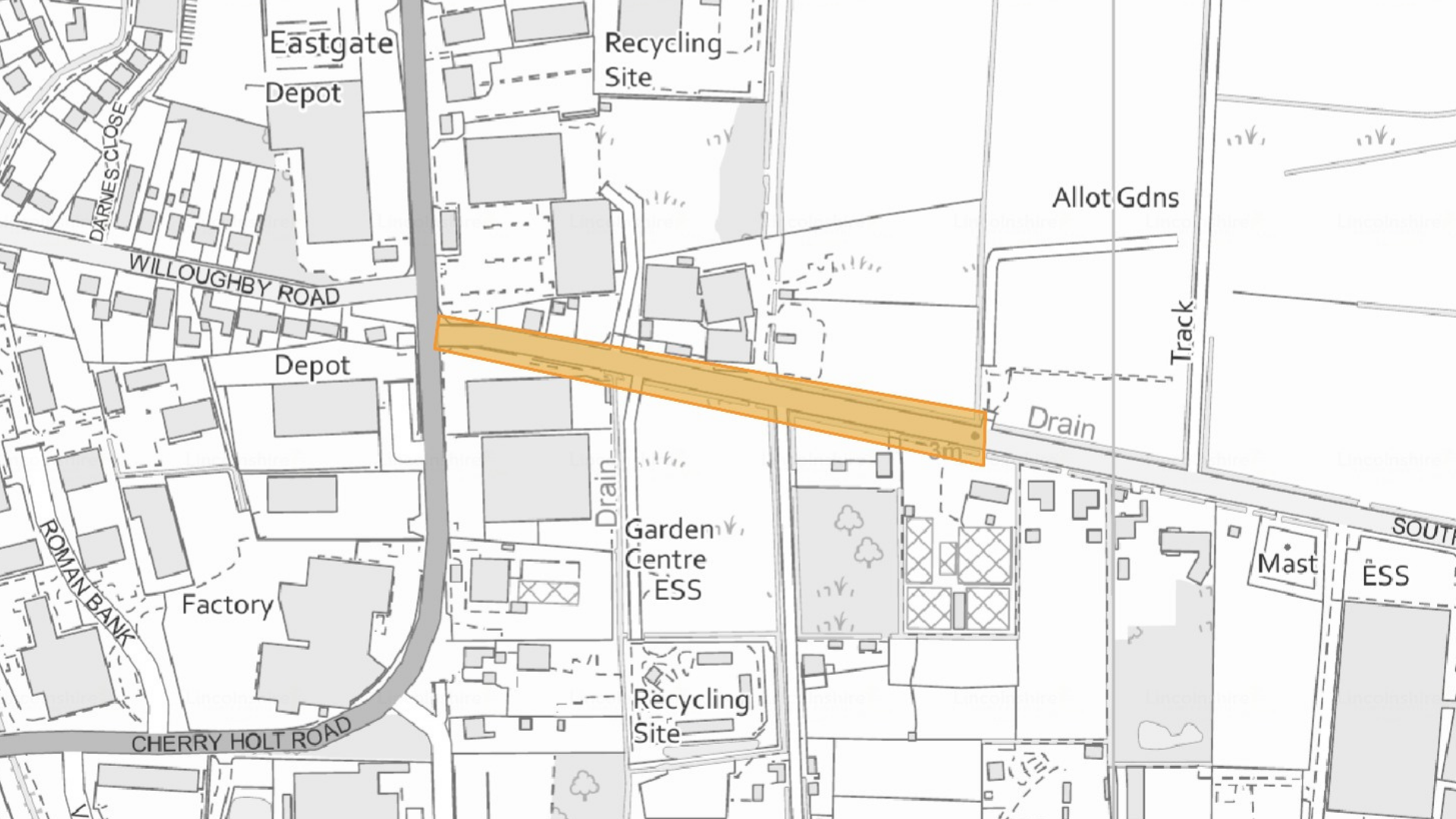 A map of the diversion route for the works