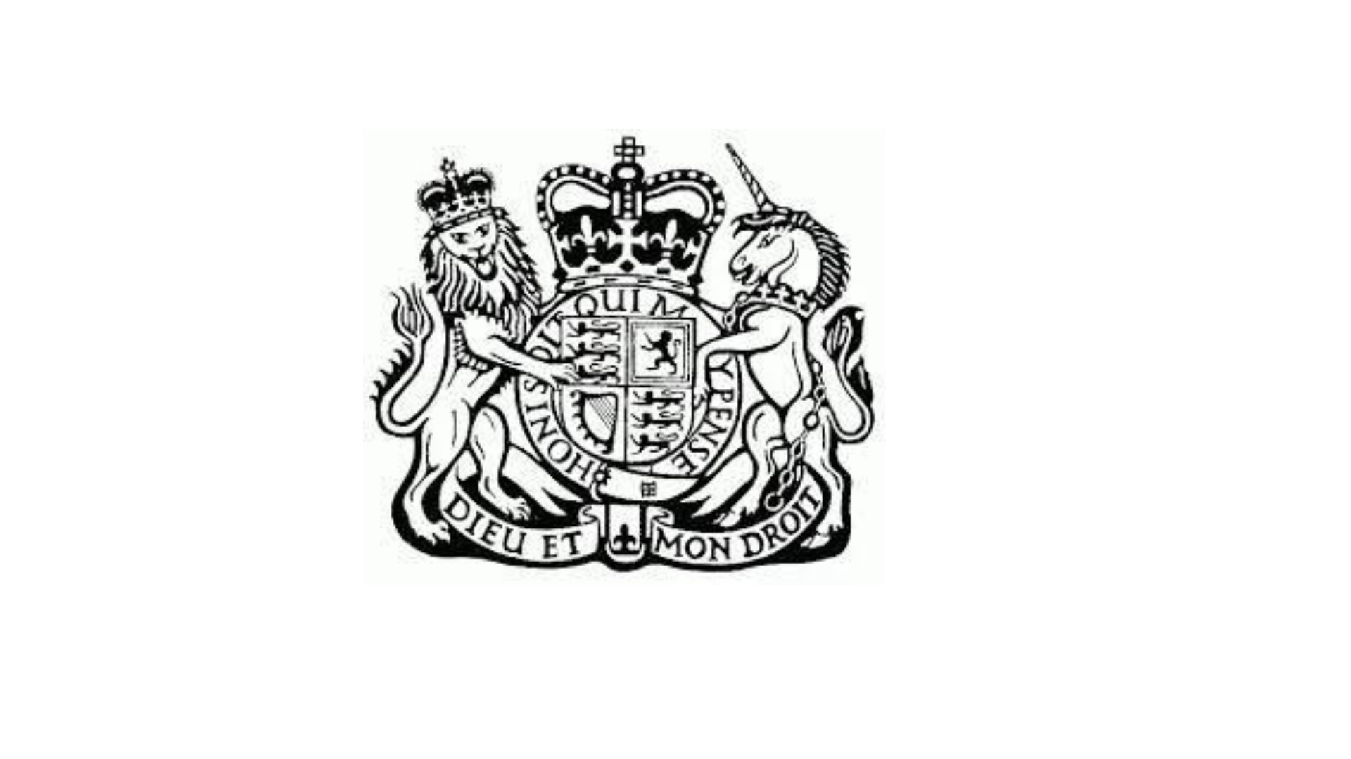 United Kingdom royal crest in black on a white background