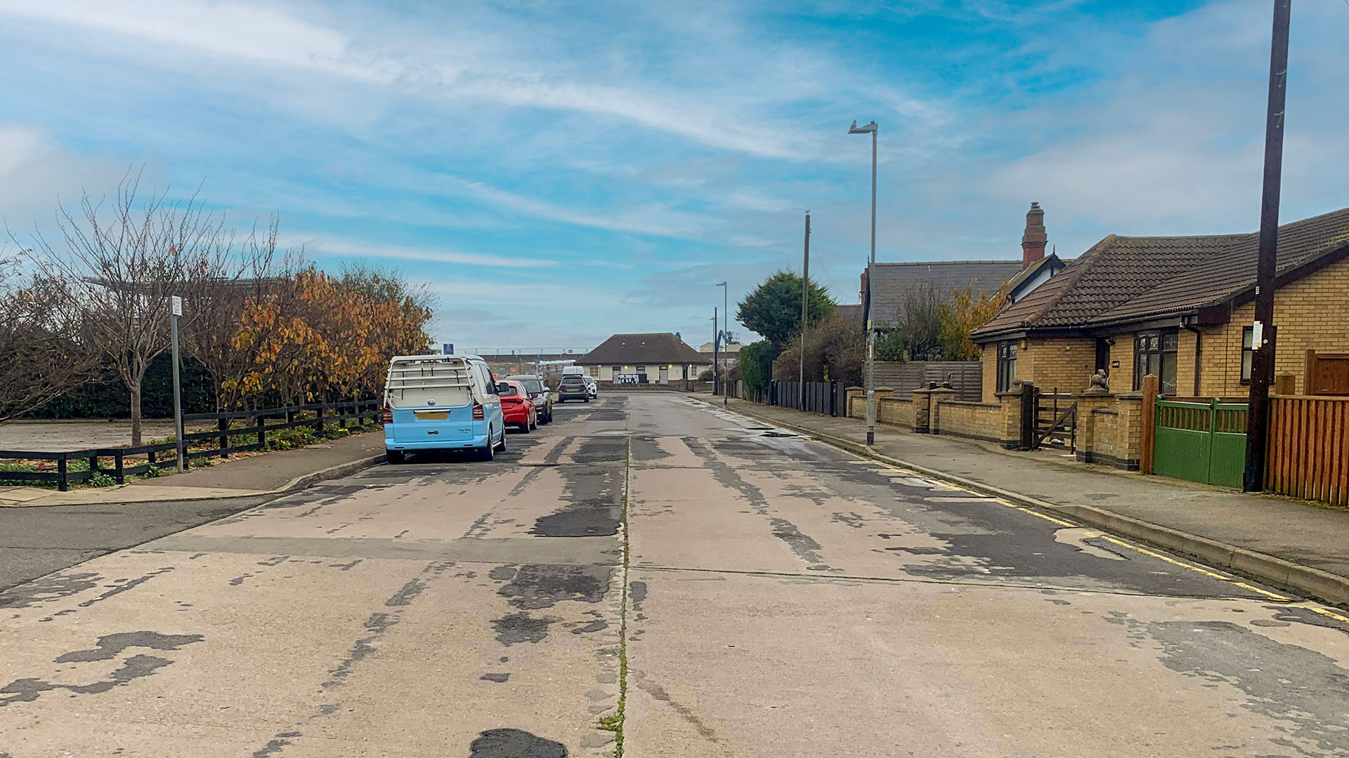 Photo of Broadway Road in Sutton on Sea showing the state of the road