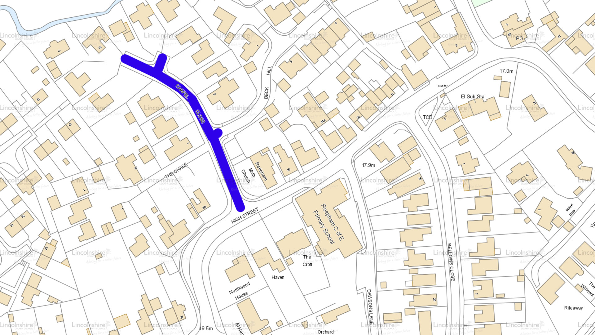 Chapel-Close, Reeham - Road Closure Plan