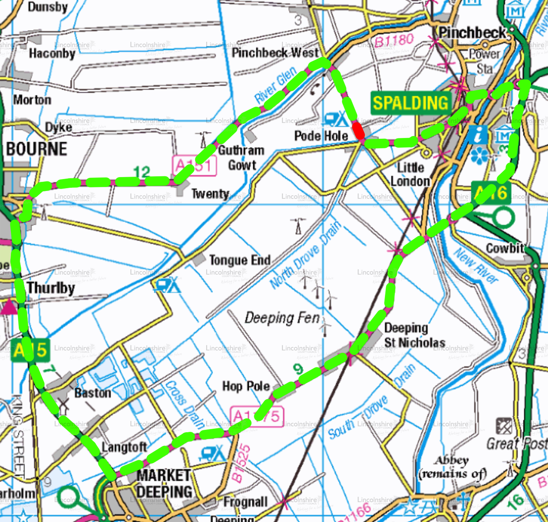 Diversion Route - A151 Dozens Bank