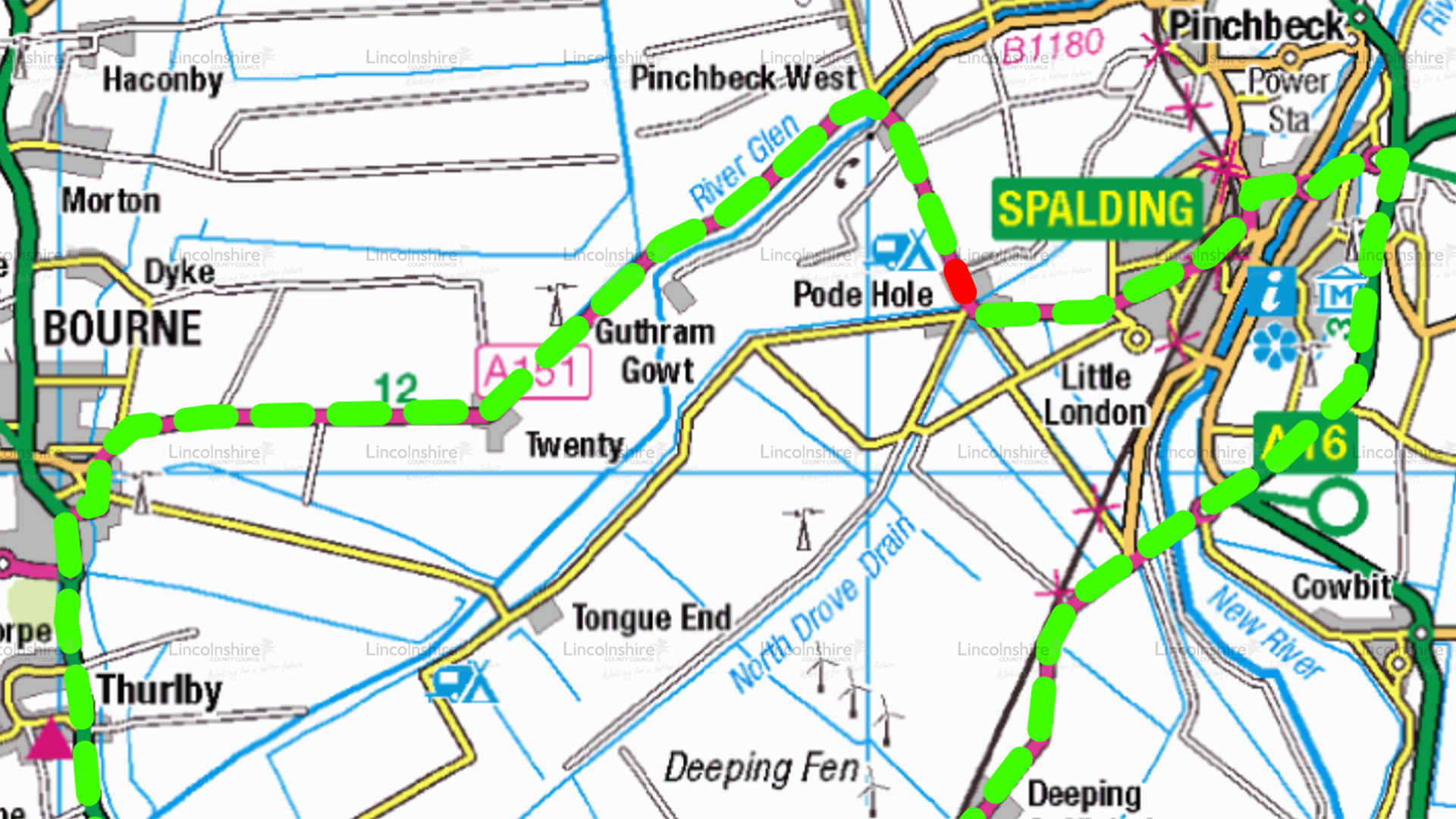 Diversion Route - A151 Dozens Bank