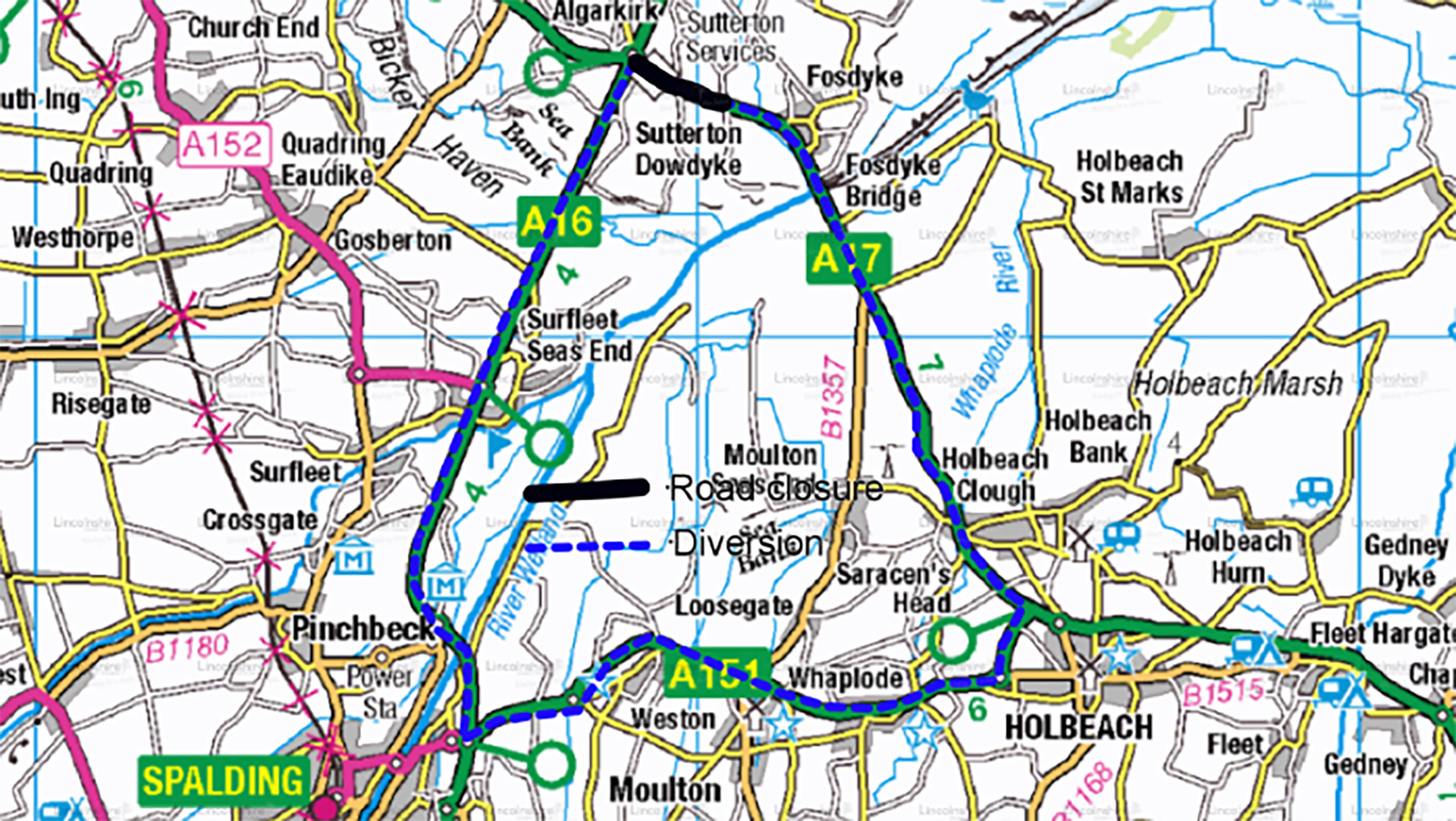 Diversion route a17 algarkirk