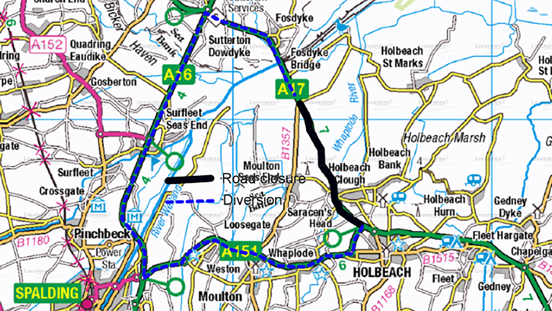 Diversion Route - A17 Saracens Head