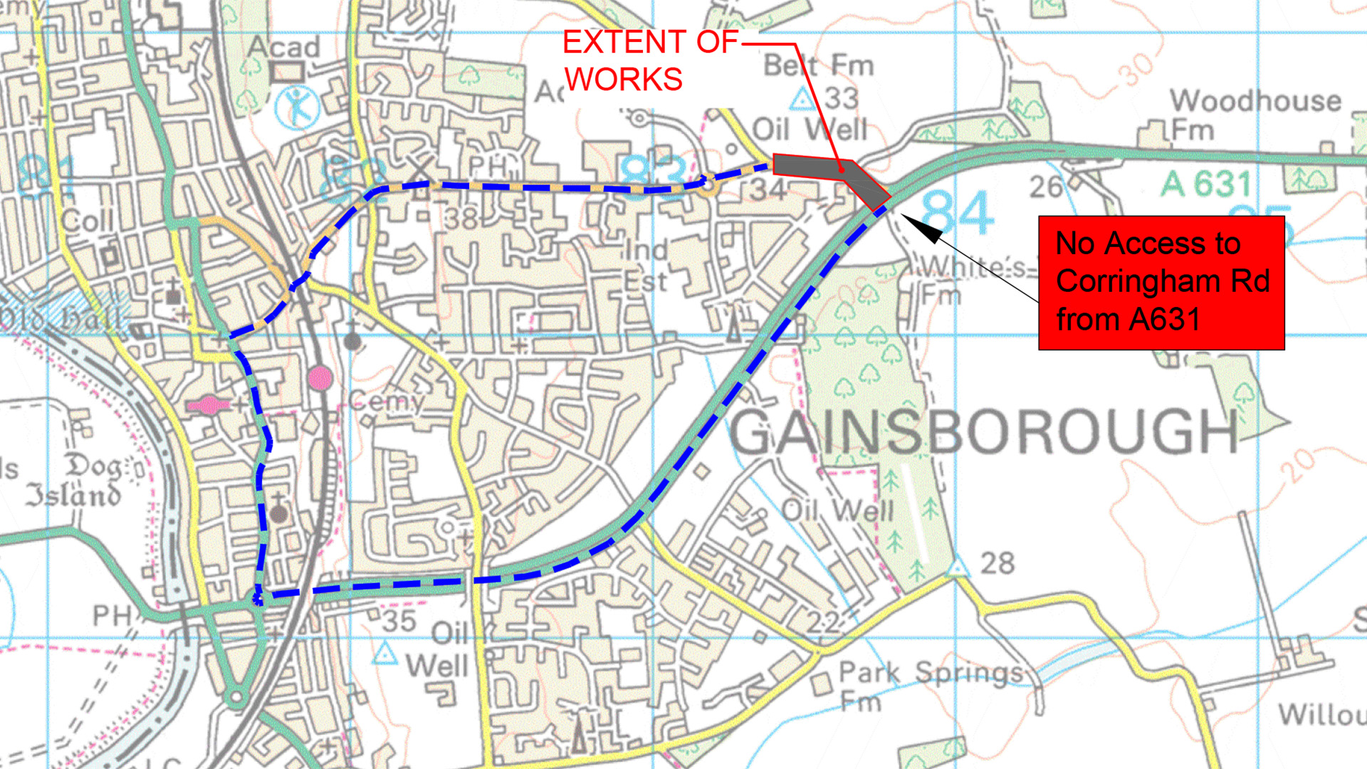 Diversion route Corringham Road