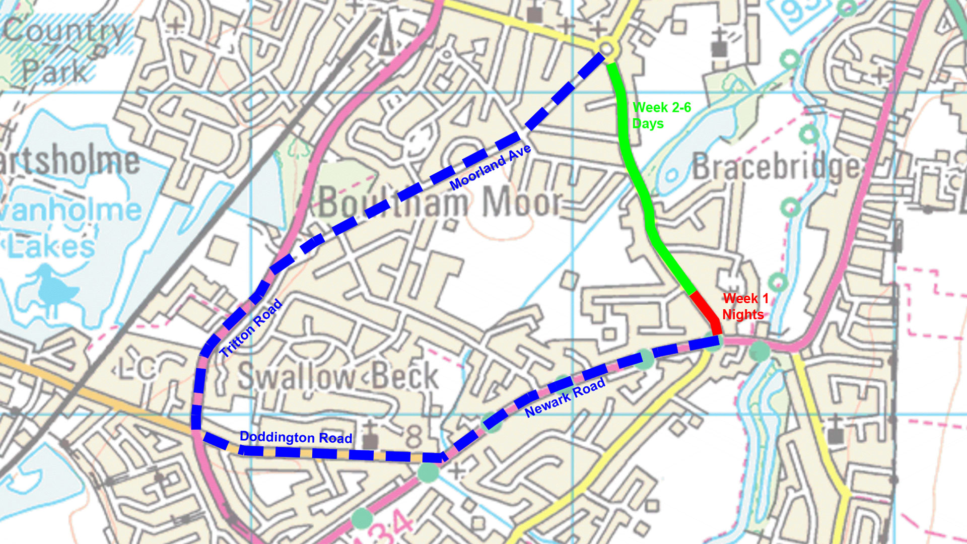 Diversion route Rookery Lane