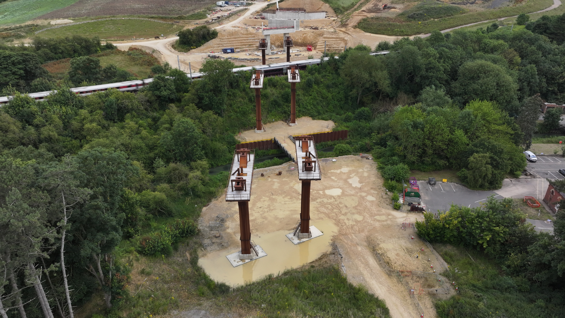 Overhead view of progress on the GSRR