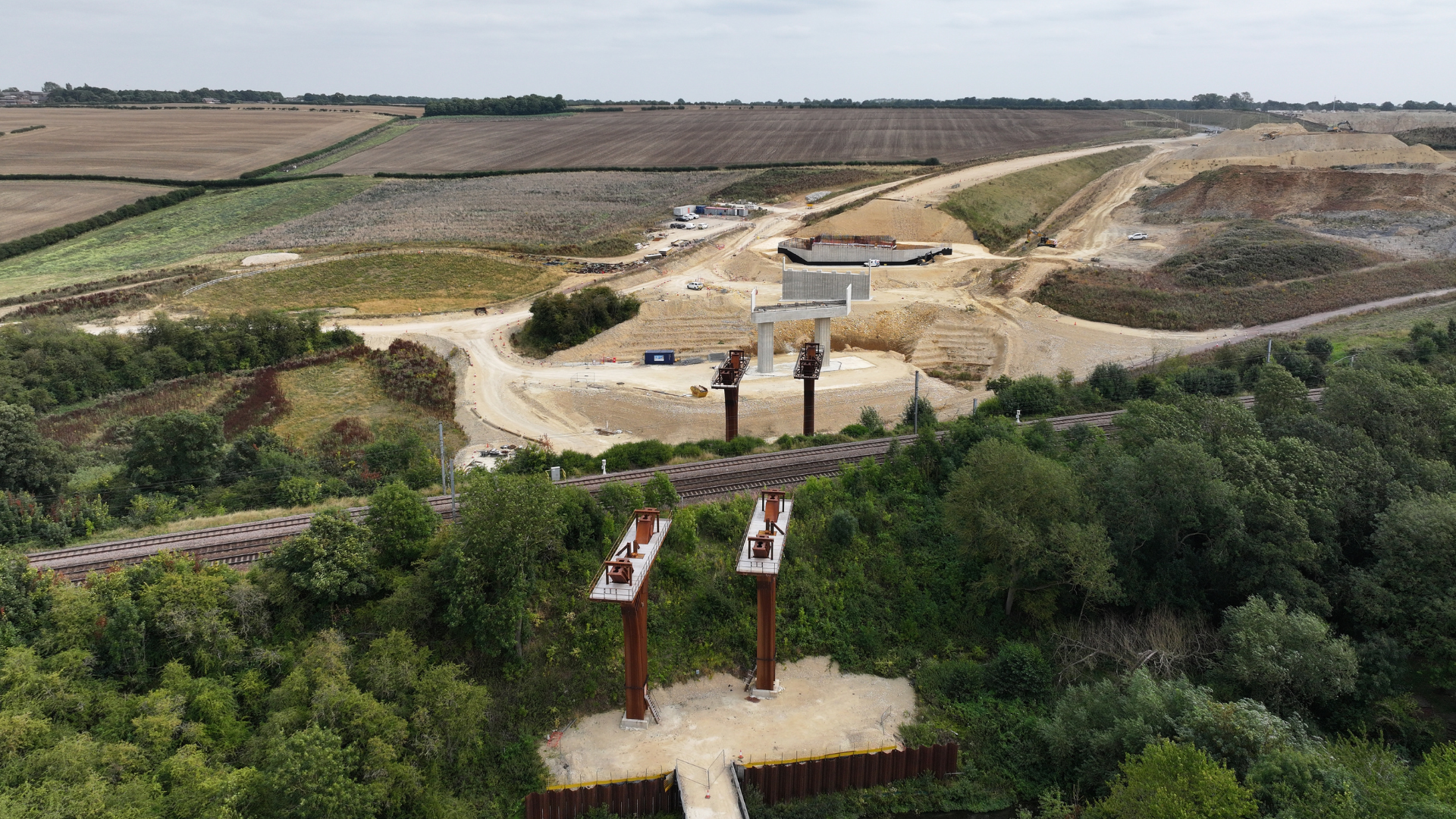 A view of the progress on the Grantham Southern Relief Road