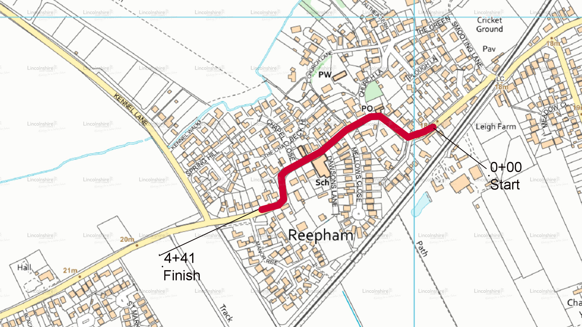 High Street and Station Road Reepham working area plan