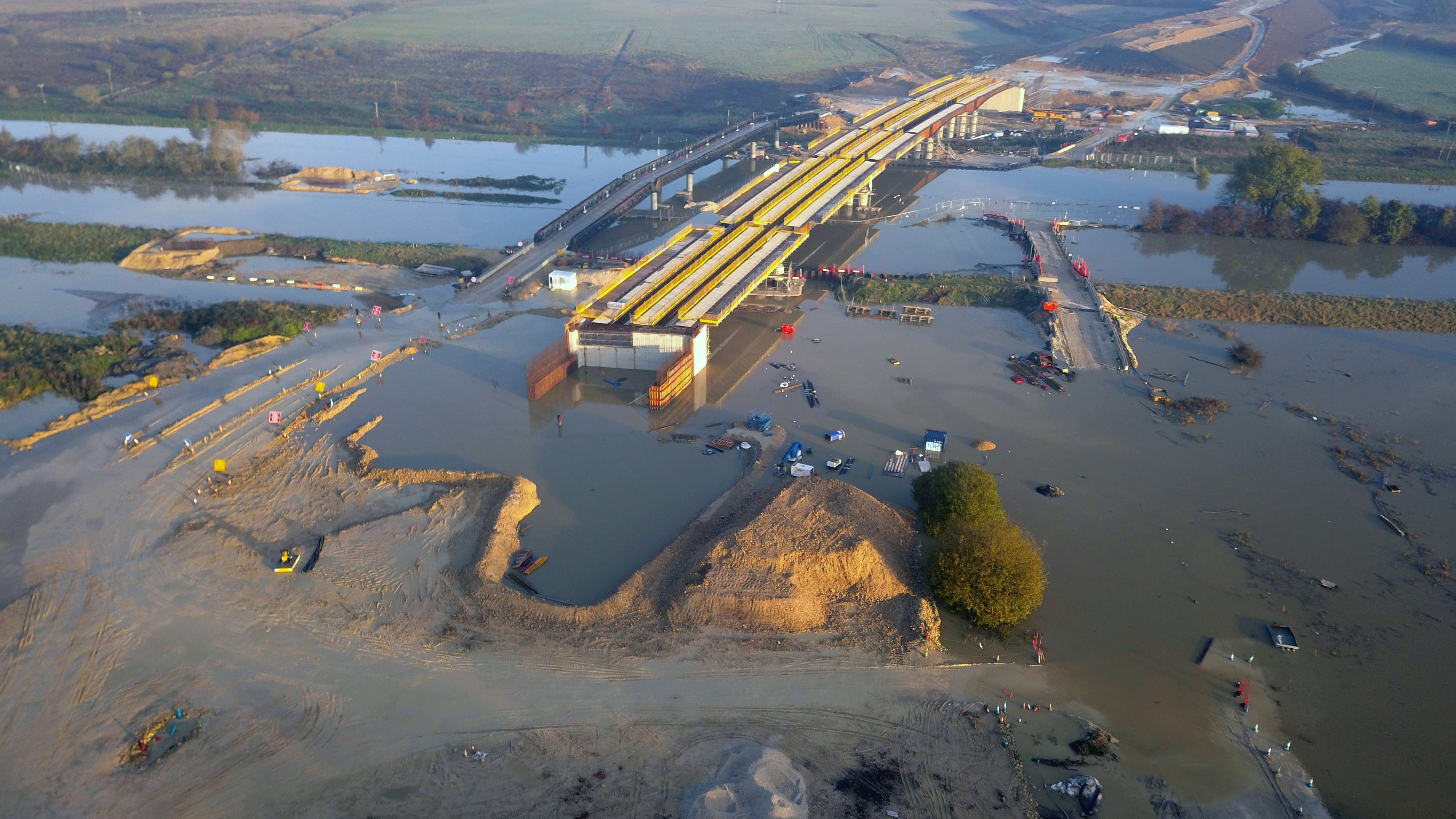 Flooding around the Lincoln Eastern Bypass