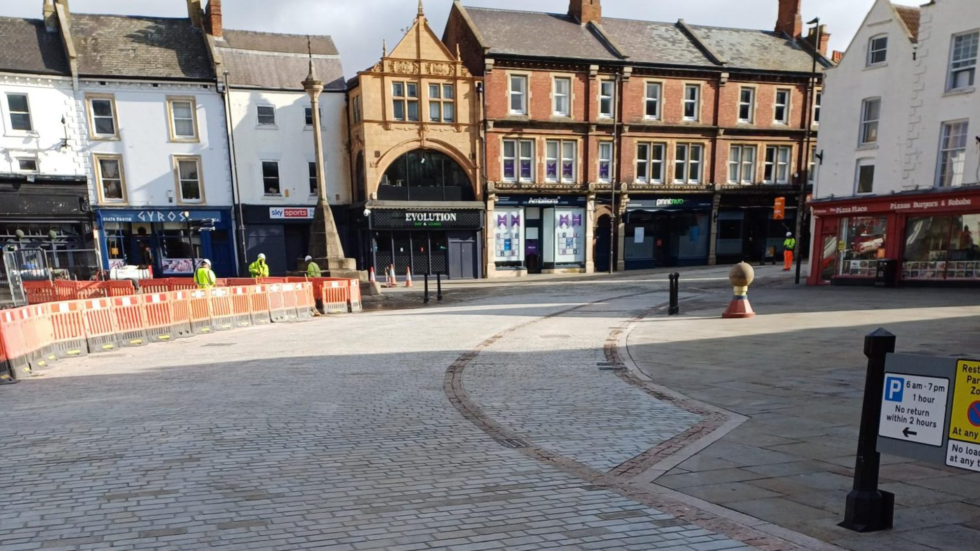 A view of the current state of Grantham Market Place