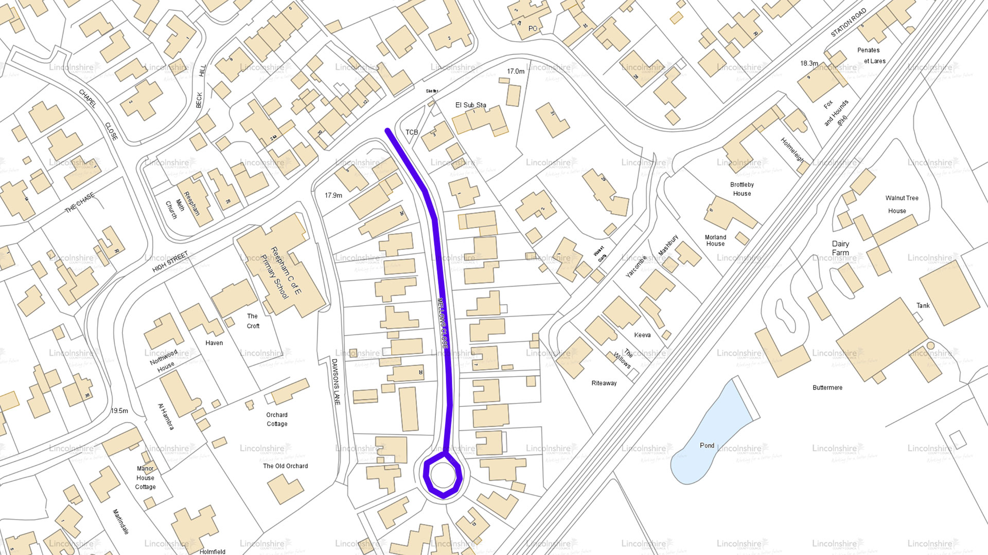 Mellows Close, Reepham - Road Closure Plan