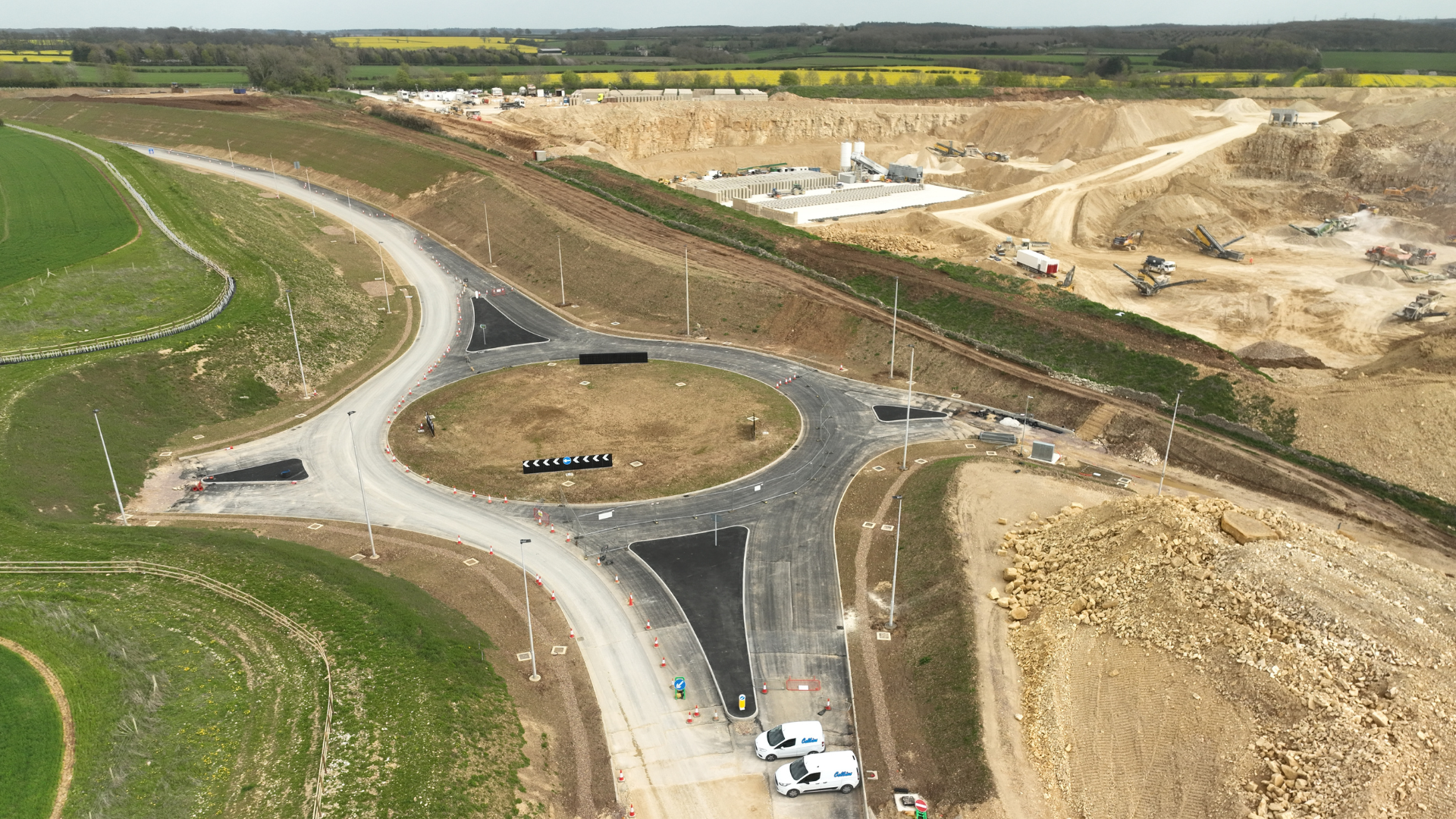 A birds eye view of the progress of Grantham Southern Relief Road