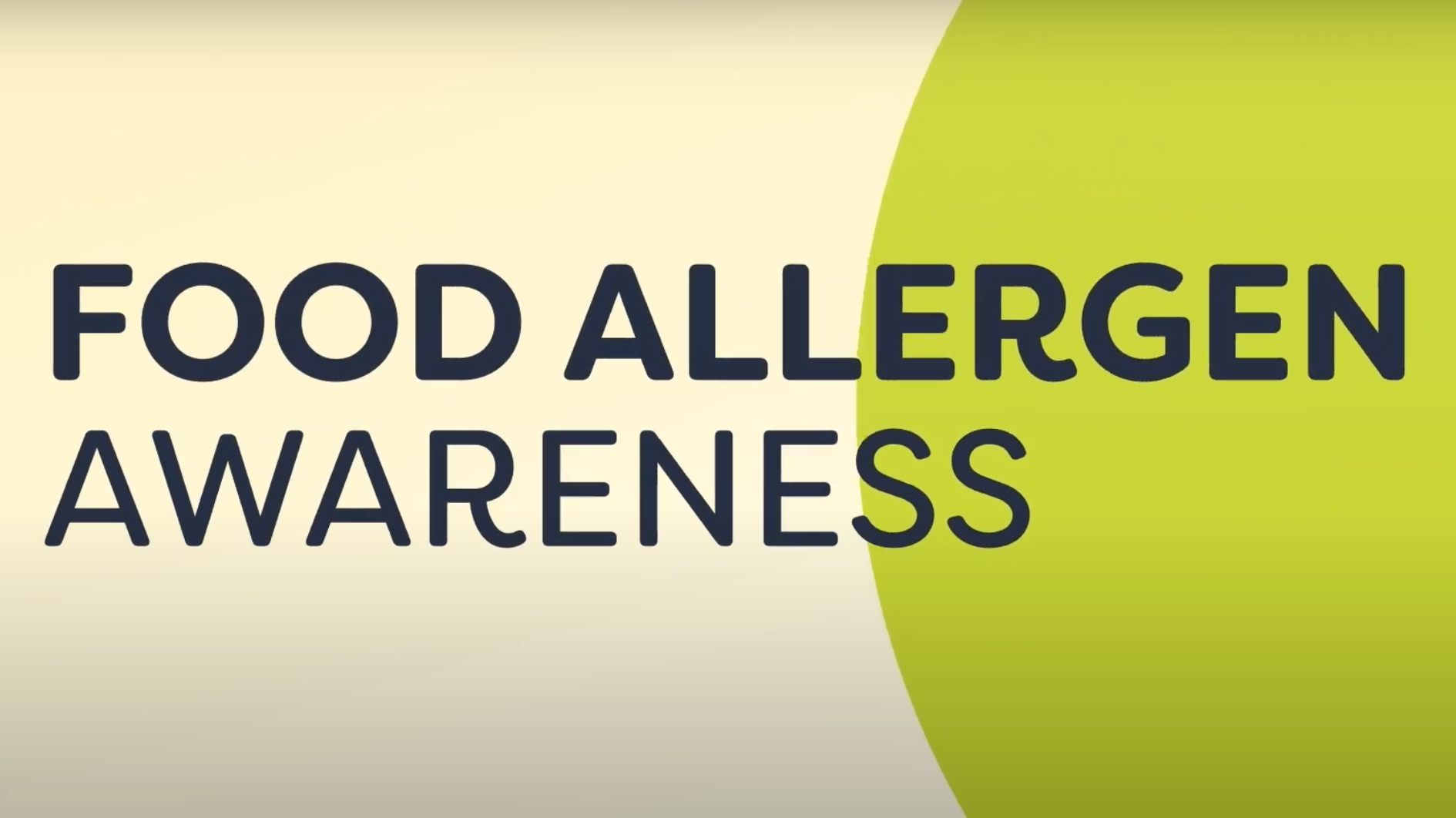 A graphic saying 'Food Allergen Awareness'