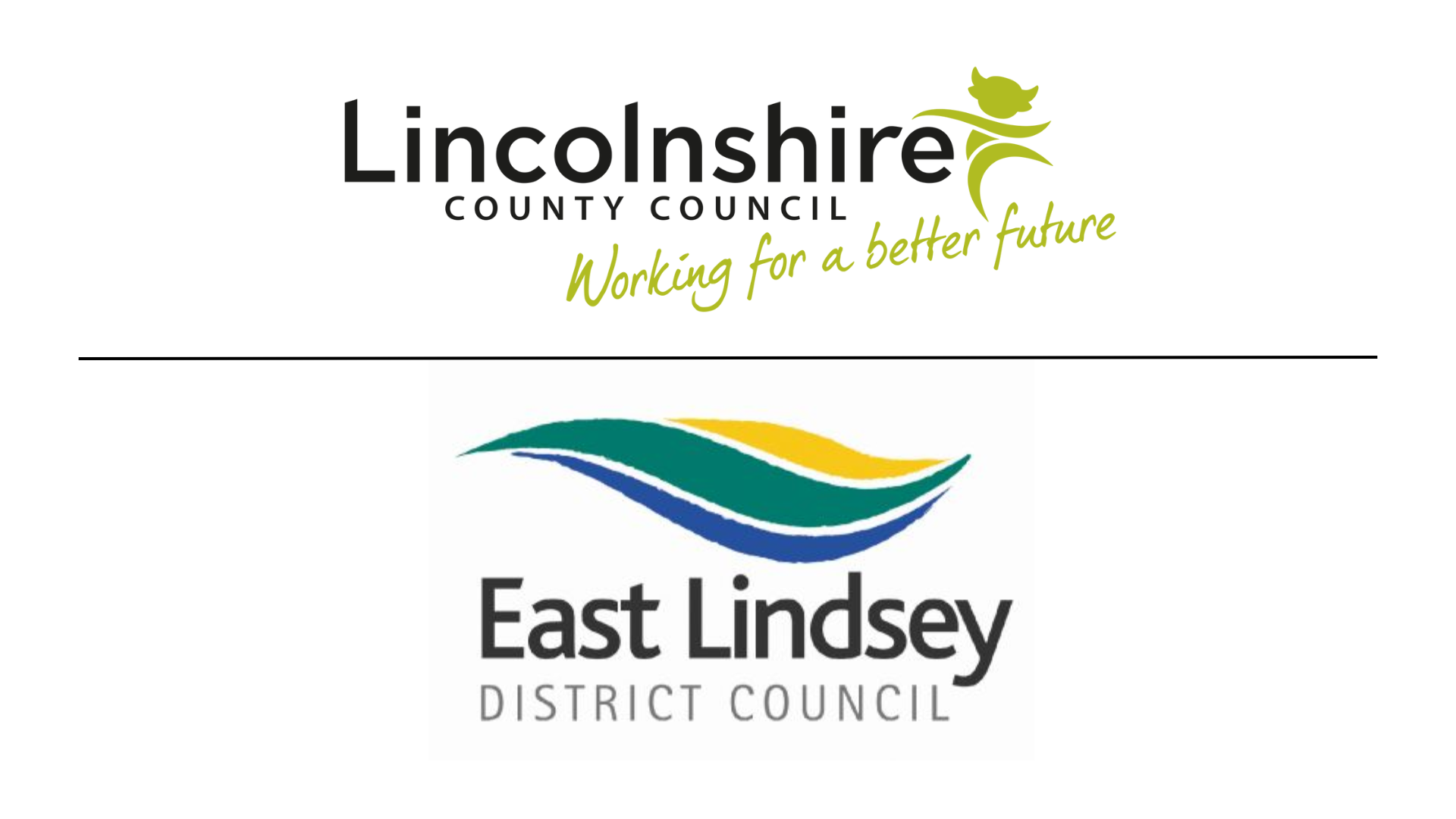 The logos for Lincolnshire County Council and East Lindsey District Council