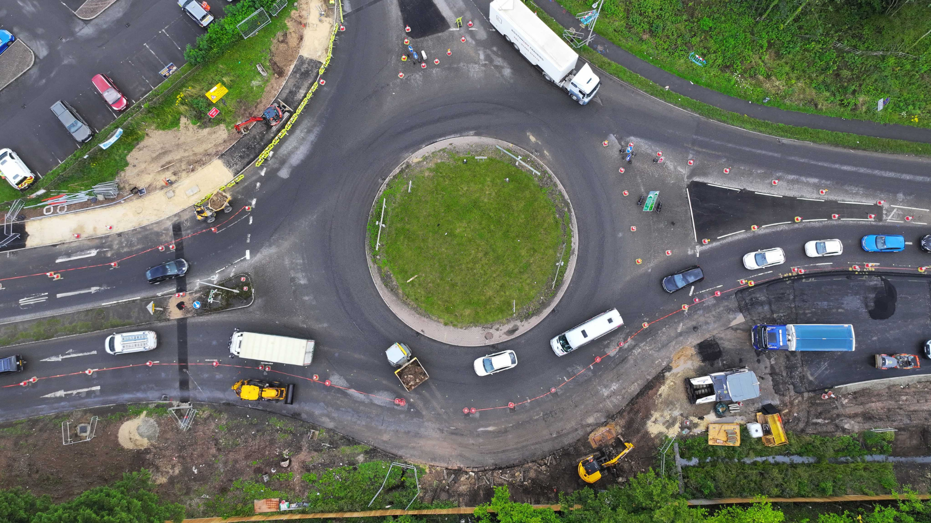 A birds eye view of the new roundabout