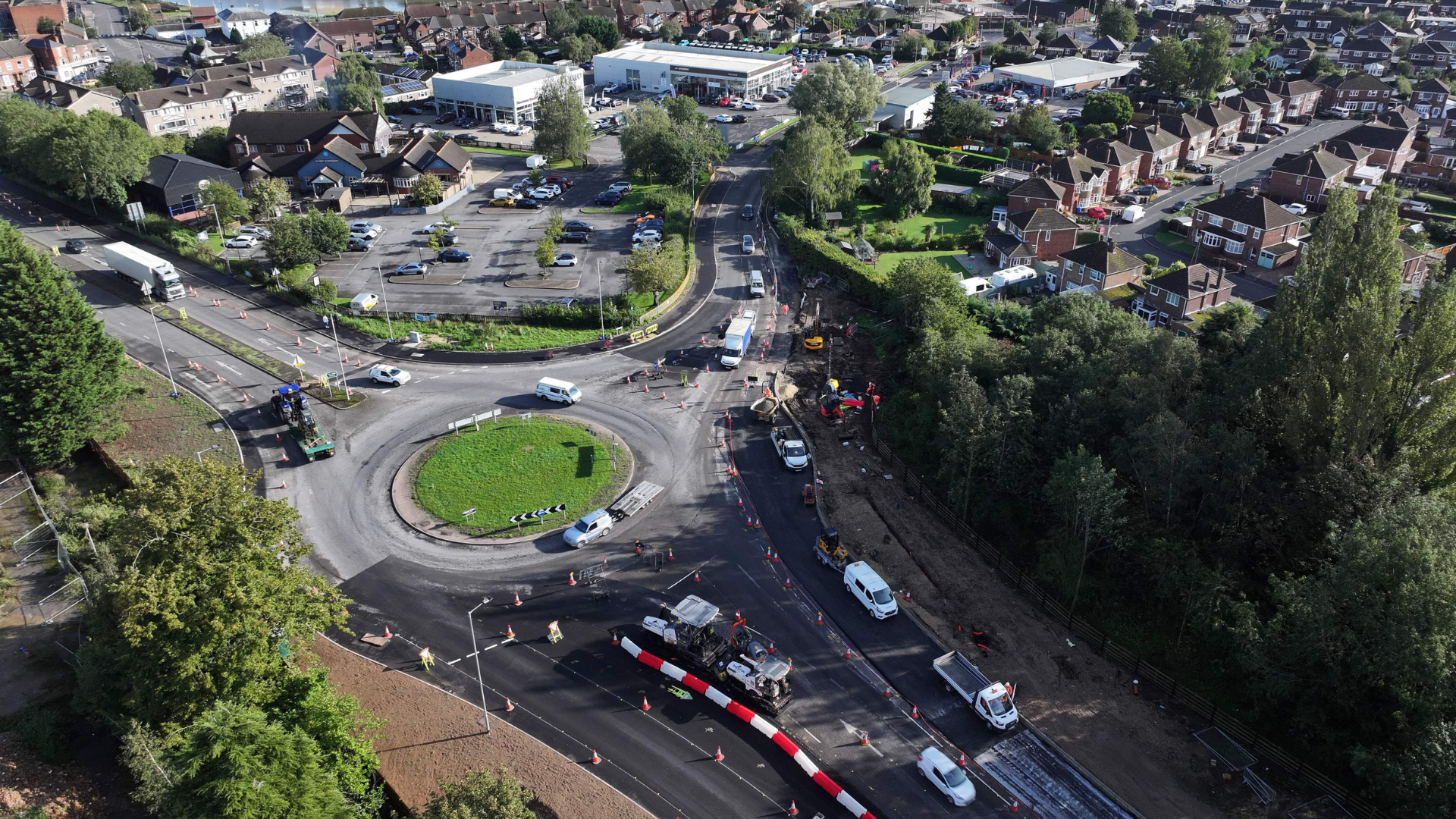 A birds eye view of the Marsh Lane roundabout