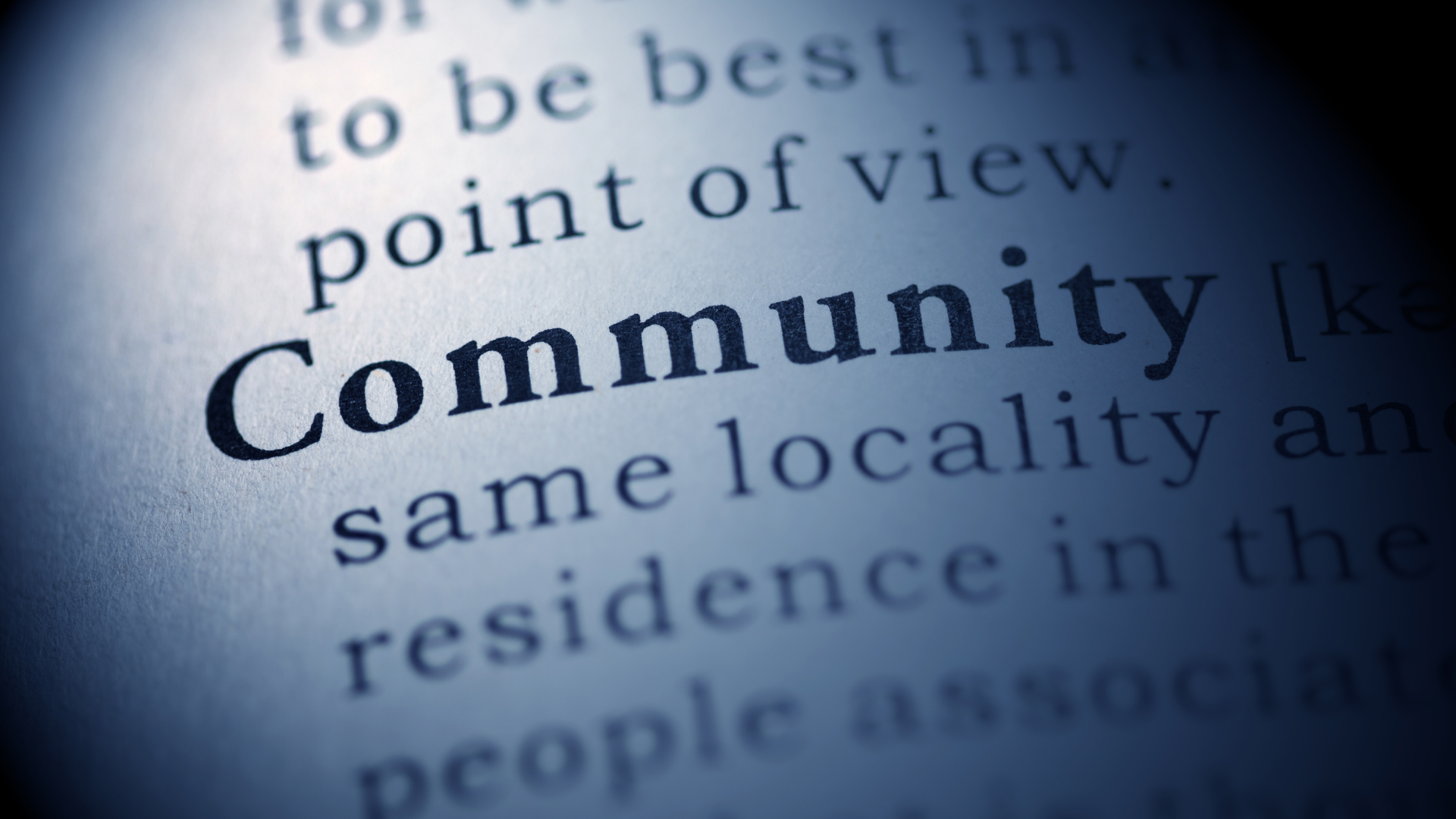 Community typed on a page
