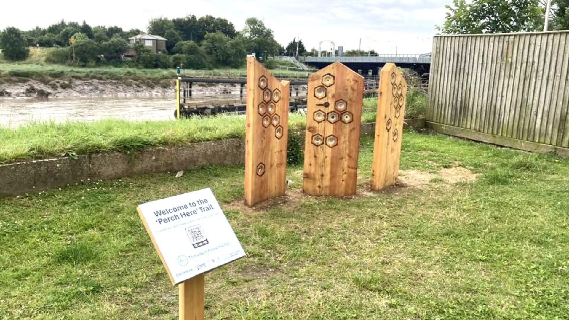 One of the installations alongside the riverside.