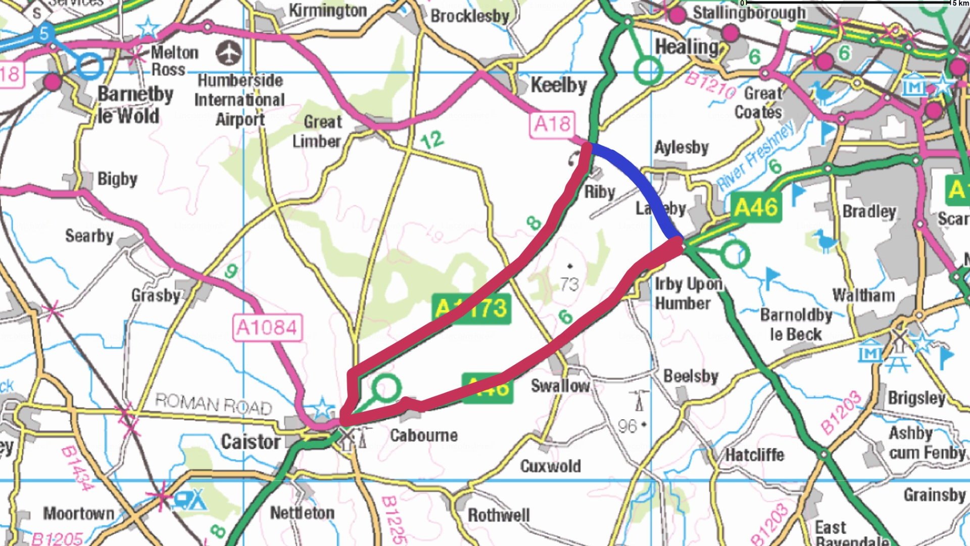 A map showing the diversion route for the works.