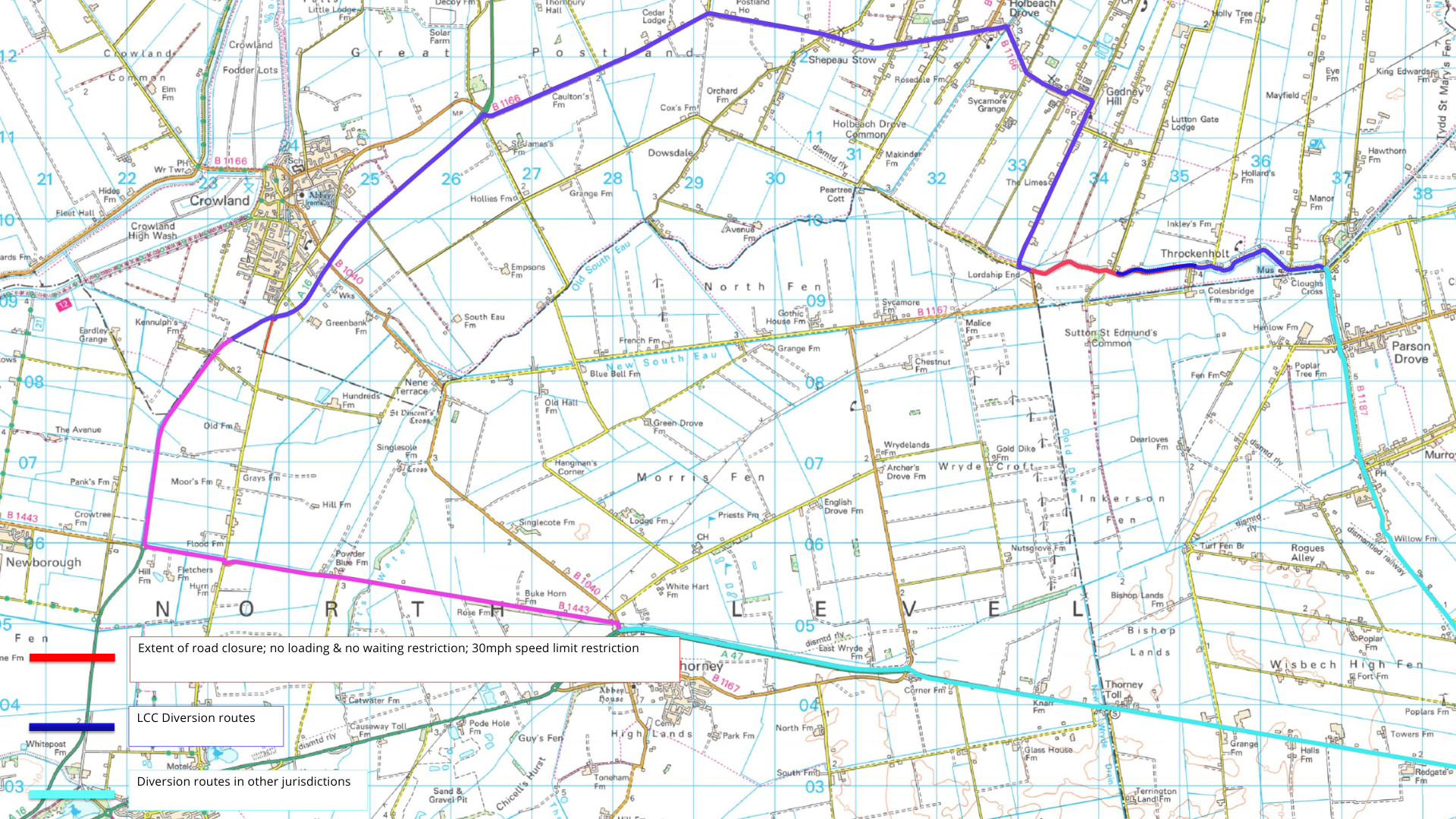The diversion route for the South Eau Bank work