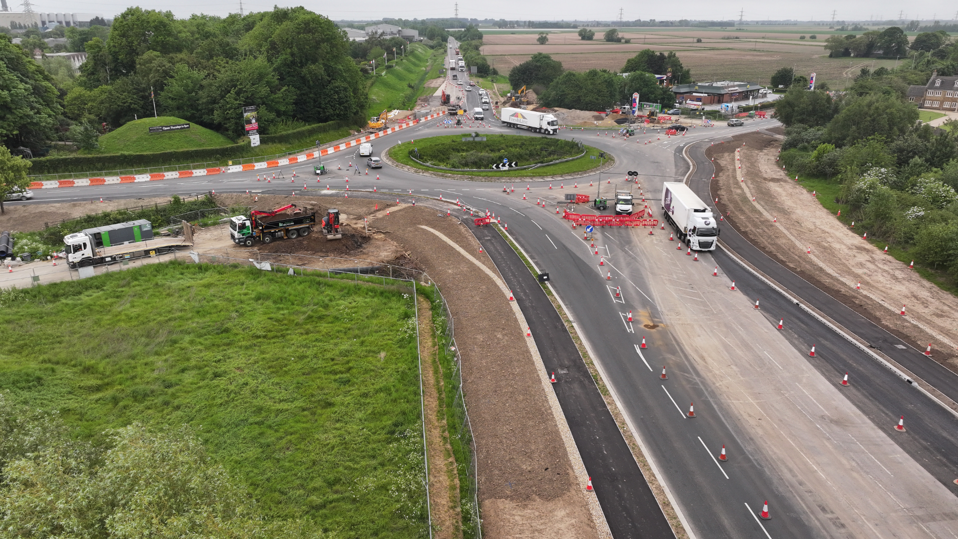 An overhead view of the Springfield roundabout