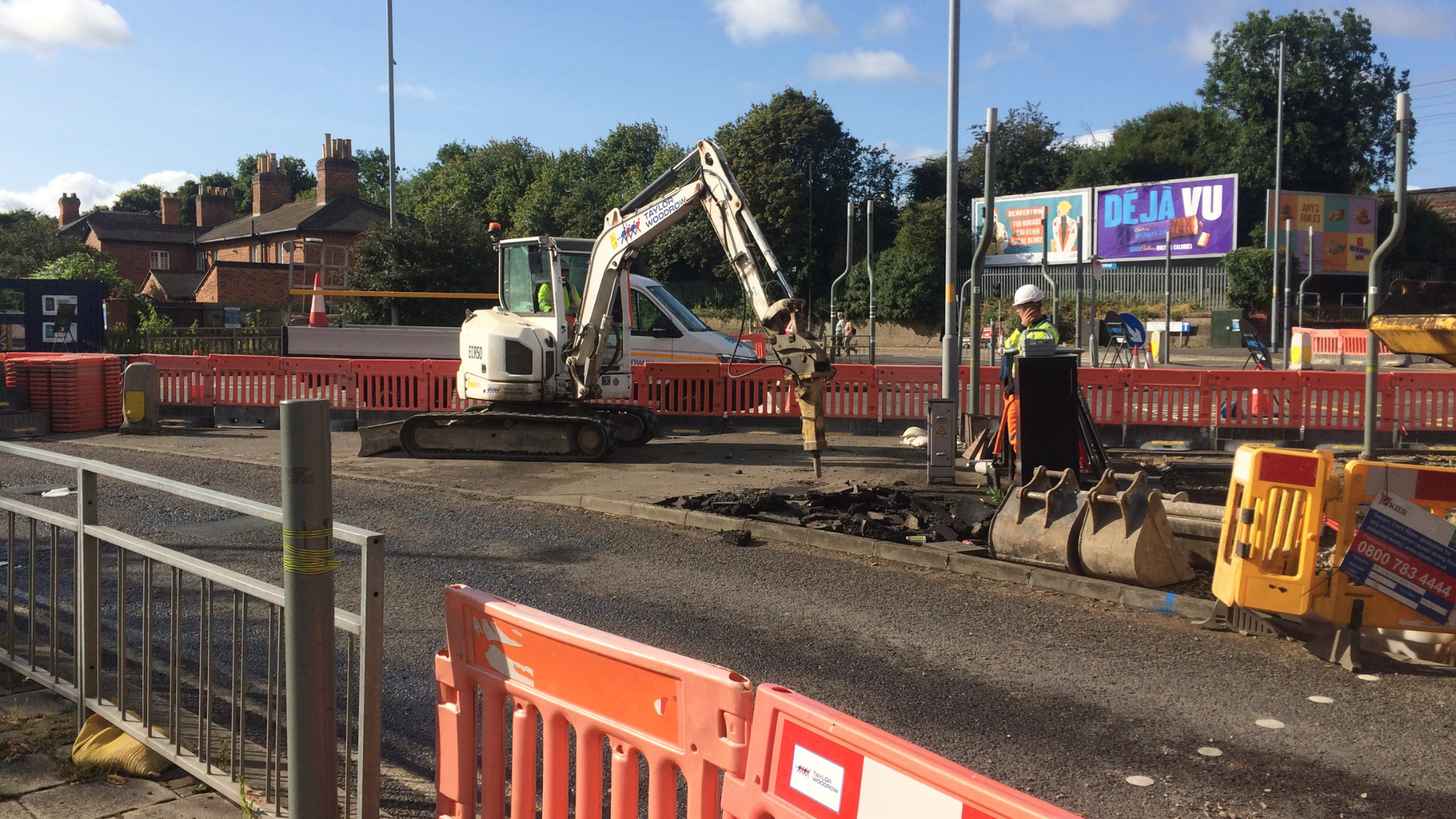 A view of the Grantham Station Approach works.