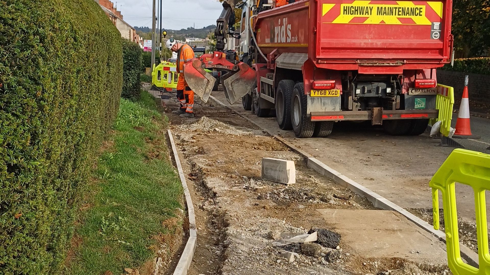 Highways improvement works on footpath and road