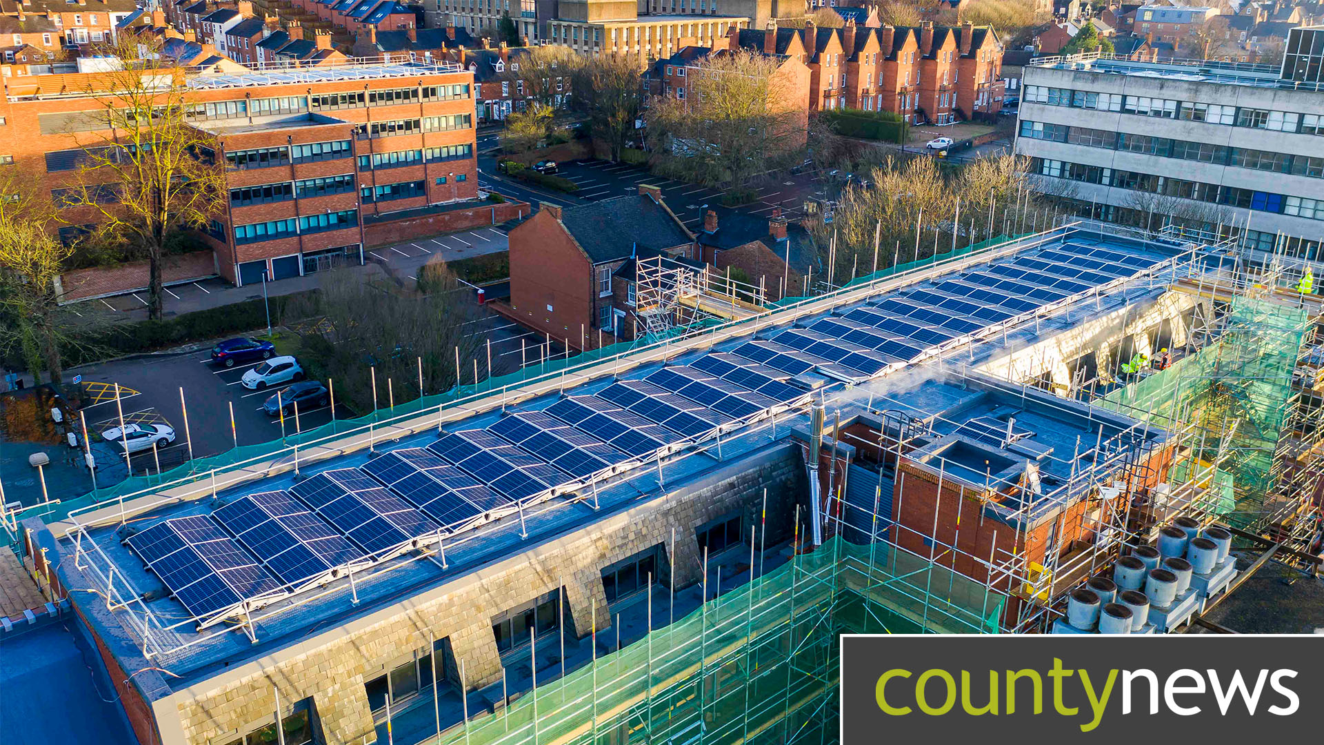 orchard house with its new solar panels